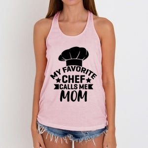 Mom Cooking Funny Quote Chef Humor Sayings Gift Women's Knotted Racerback Tank