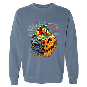 Melting Cube Funny Rubik Rubix Rubics Player Cube Halloween Gift Garment-Dyed Sweatshirt