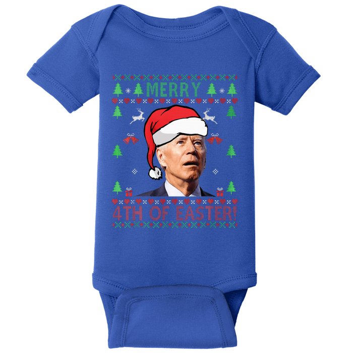 Merry Christmas Funny Joe Biden Happy 4th of July Ugly Xmas  Baby Bodysuit