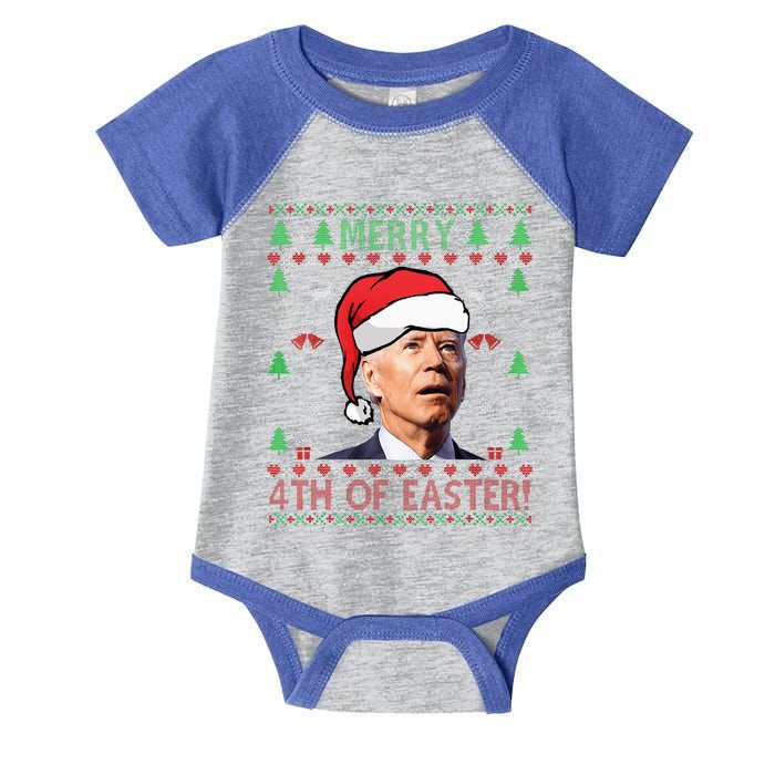 Merry Christmas Funny Joe Biden Happy 4th of July Ugly Xmas  Infant Baby Jersey Bodysuit