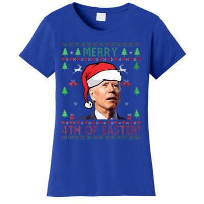 Merry Christmas Funny Joe Biden Happy 4th of July Ugly Xmas  Women's T-Shirt