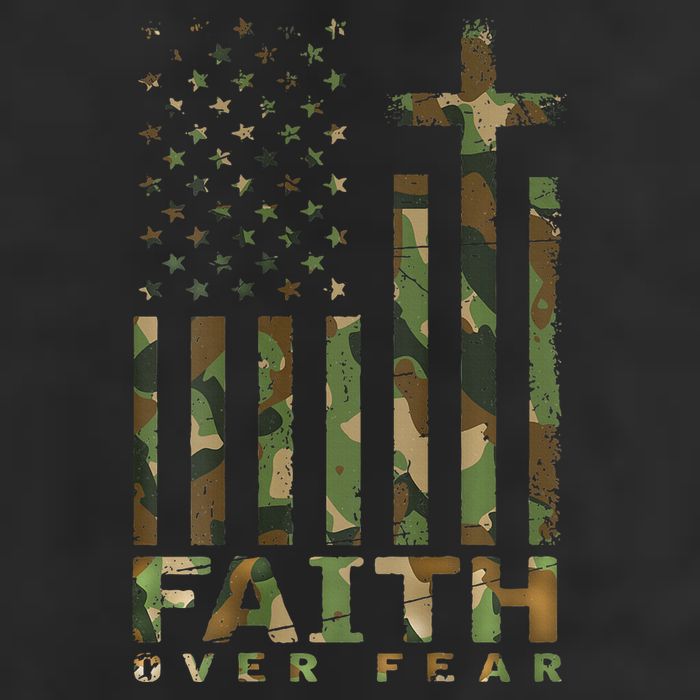 Military Camo Faith Over Fear Inspirational Christian 11oz C Handle Ceramic Mug