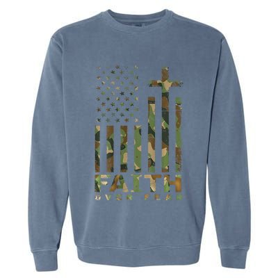 Military Camo Faith Over Fear Inspirational Christian Garment-Dyed Sweatshirt