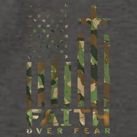 Military Camo Faith Over Fear Inspirational Christian Vector Backpack