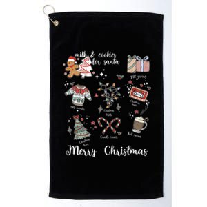 Merry Christmas Favorite Things Milk And Cookies For Santa Gift Platinum Collection Golf Towel