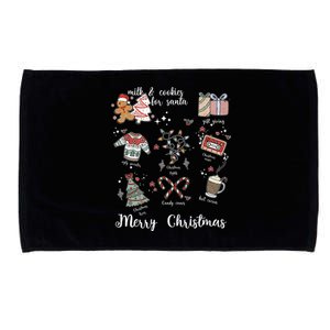 Merry Christmas Favorite Things Milk And Cookies For Santa Gift Microfiber Hand Towel