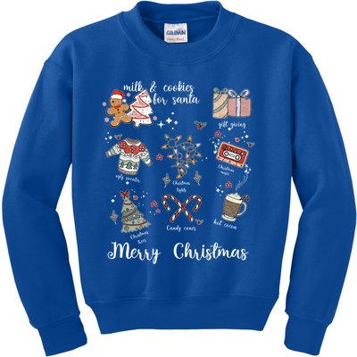 Merry Christmas Favorite Things Milk And Cookies For Santa Gift Kids Sweatshirt