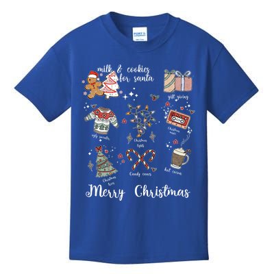 Merry Christmas Favorite Things Milk And Cookies For Santa Gift Kids T-Shirt