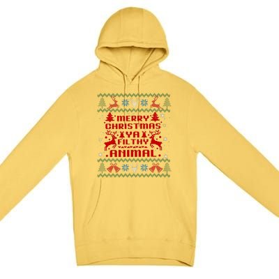 Merry Christmasya Filthy Animal Ugly Christmas Sweater Premium Pullover Hoodie