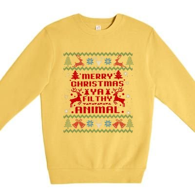 Merry Christmasya Filthy Animal Ugly Christmas Sweater Premium Crewneck Sweatshirt