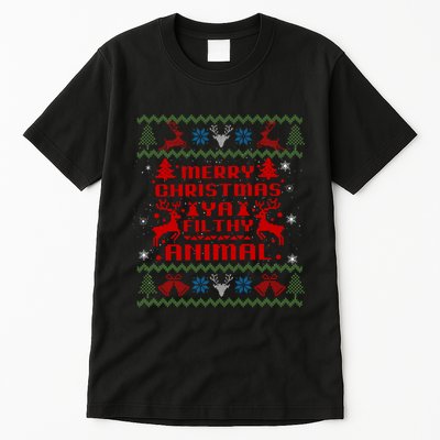 Merry Christmasya Filthy Animal Ugly Christmas Sweater Tall T-Shirt