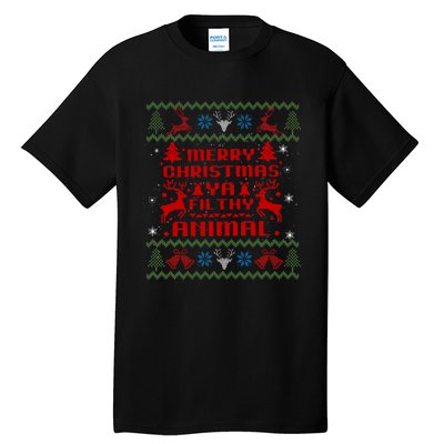 Merry Christmasya Filthy Animal Ugly Christmas Sweater Tall T-Shirt