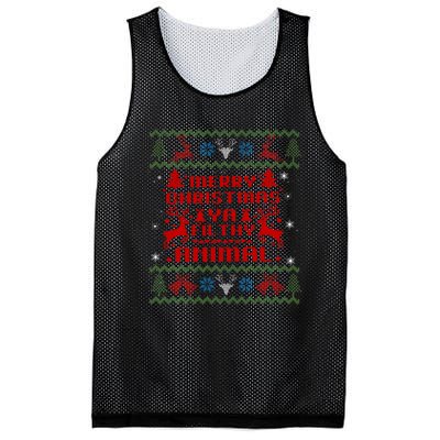 Merry Christmasya Filthy Animal Ugly Christmas Sweater Mesh Reversible Basketball Jersey Tank