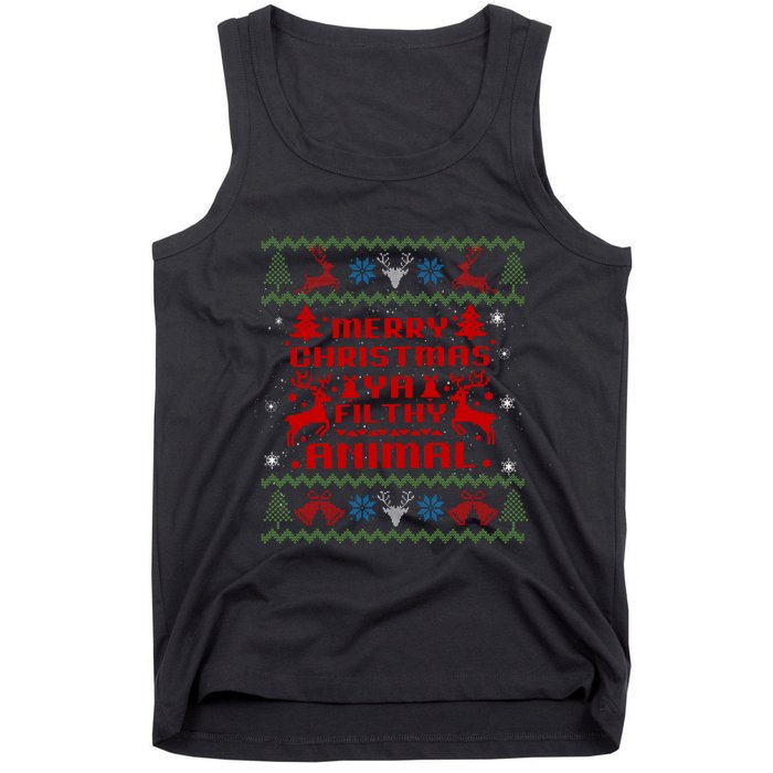 Merry Christmasya Filthy Animal Ugly Christmas Sweater Tank Top