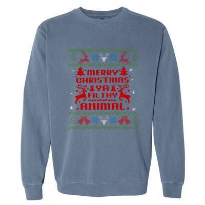 Merry Christmasya Filthy Animal Ugly Christmas Sweater Garment-Dyed Sweatshirt