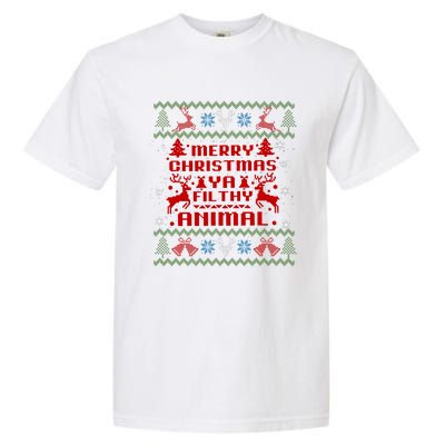 Merry Christmasya Filthy Animal Ugly Christmas Sweater Garment-Dyed Heavyweight T-Shirt