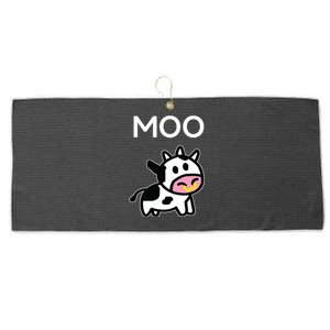 Moo Cow Funny Farmer Cow For Adults Large Microfiber Waffle Golf Towel