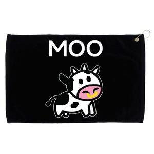 Moo Cow Funny Farmer Cow For Adults Grommeted Golf Towel