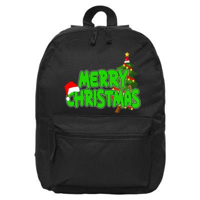 Merry Christmas Festive Holiday 16 in Basic Backpack
