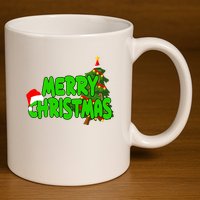 Merry Christmas Festive Holiday 11oz C Handle Ceramic Mug