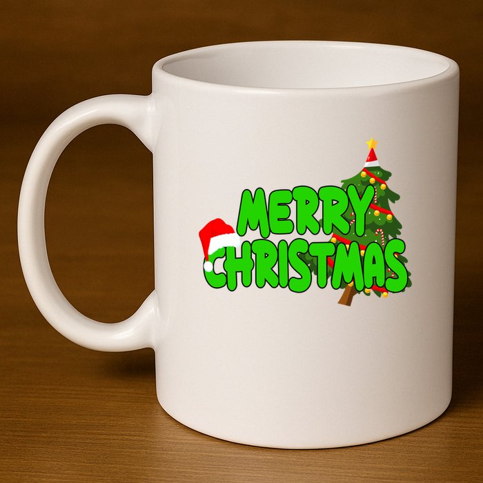 Merry Christmas Festive Holiday 11oz C Handle Ceramic Mug