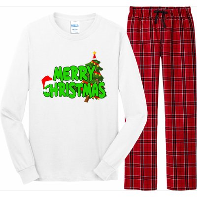 Merry Christmas Festive Holiday Long Sleeve Pajama Set