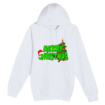 Merry Christmas Festive Holiday Premium Pullover Hoodie