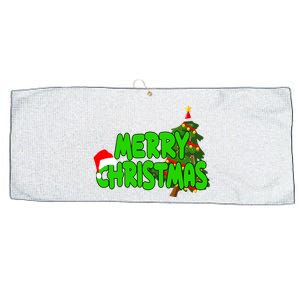 Merry Christmas Festive Holiday Large Microfiber Waffle Golf Towel