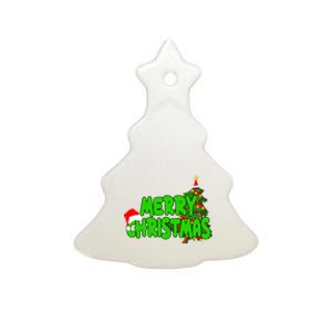 Merry Christmas Festive Holiday Ceramic Tree Ornament