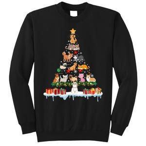 Merry Christmas For Women Xmas Santa Tree Pet Animal Long Sleeve Sweatshirt