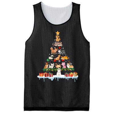 Merry Christmas For Women Xmas Santa Tree Pet Animal Long Sleeve Mesh Reversible Basketball Jersey Tank