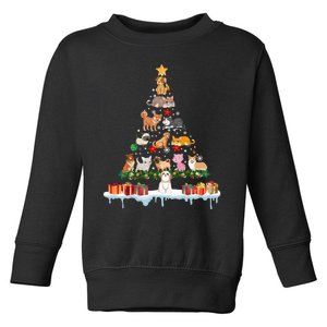 Merry Christmas For Women Xmas Santa Tree Pet Animal Long Sleeve Toddler Sweatshirt