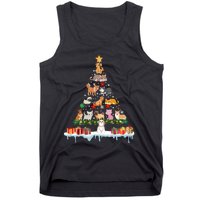 Merry Christmas For Women Xmas Santa Tree Pet Animal Long Sleeve Tank Top