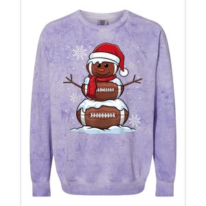 Merry Christmas Football Snowman Holiday Sports Xmas Pajamas Colorblast Crewneck Sweatshirt