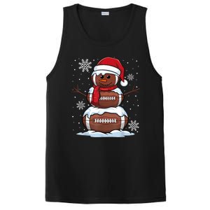 Merry Christmas Football Snowman Holiday Sports Xmas Pajamas PosiCharge Competitor Tank