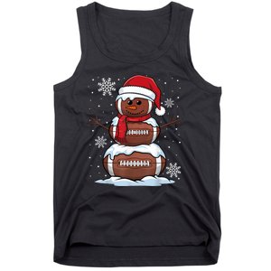 Merry Christmas Football Snowman Holiday Sports Xmas Pajamas Tank Top