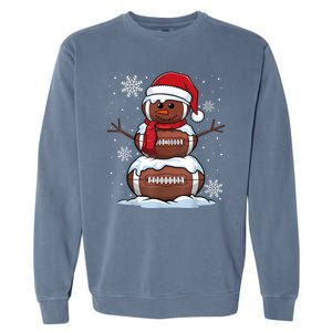 Merry Christmas Football Snowman Holiday Sports Xmas Pajamas Garment-Dyed Sweatshirt