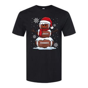 Merry Christmas Football Snowman Holiday Sports Xmas Pajamas Softstyle CVC T-Shirt