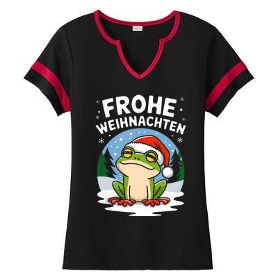 Merry Christmas Frog Frohe Weihnachten Tank Top Ladies Halftime Notch Neck Tee