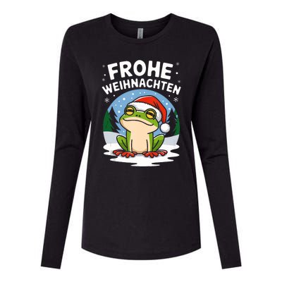 Merry Christmas Frog Frohe Weihnachten Tank Top Womens Cotton Relaxed Long Sleeve T-Shirt