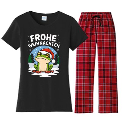 Merry Christmas Frog Frohe Weihnachten Tank Top Women's Flannel Pajama Set