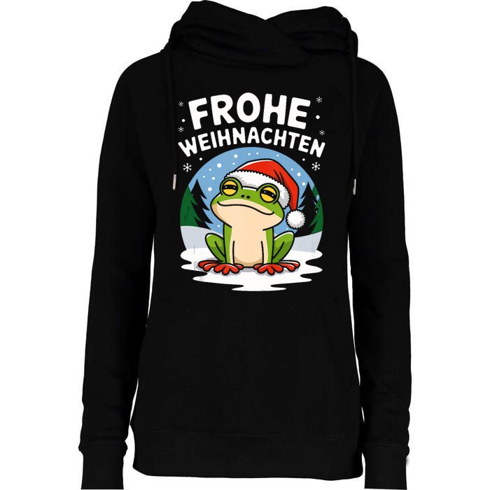 Merry Christmas Frog Frohe Weihnachten Tank Top Womens Funnel Neck Pullover Hood