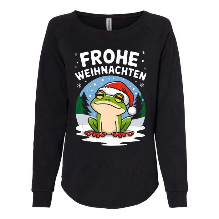 Merry Christmas Frog Frohe Weihnachten Tank Top Womens California Wash Sweatshirt