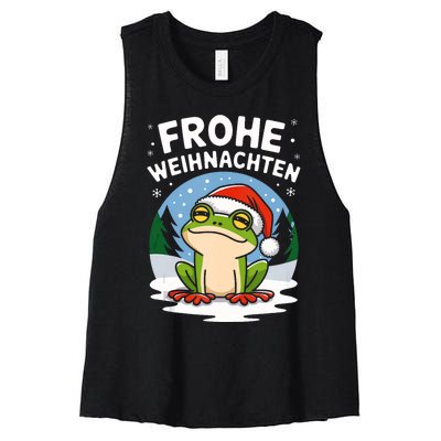 Merry Christmas Frog Frohe Weihnachten Tank Top Women's Racerback Cropped Tank