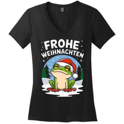 Merry Christmas Frog Frohe Weihnachten Tank Top Women's V-Neck T-Shirt