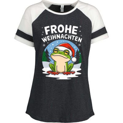 Merry Christmas Frog Frohe Weihnachten Tank Top Enza Ladies Jersey Colorblock Tee