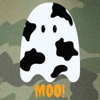 Moo Cute Funny Cow Print Ghost Halloween Tee Legacy Tie Dye Trucker Hat