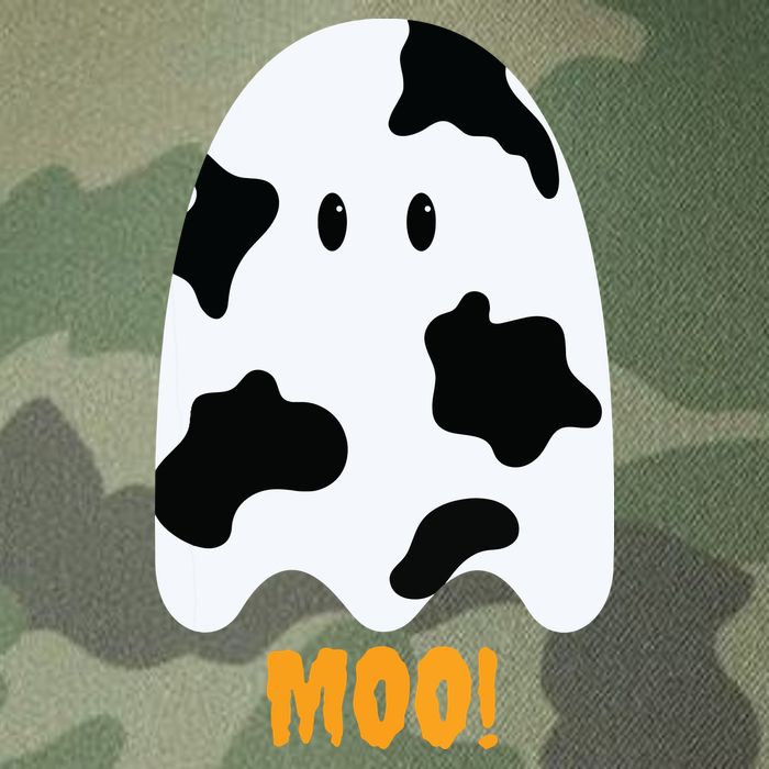 Moo Cute Funny Cow Print Ghost Halloween Tee Legacy Tie Dye Trucker Hat