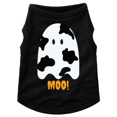 Moo Cute Funny Cow Print Ghost Halloween Tee Doggie Tank