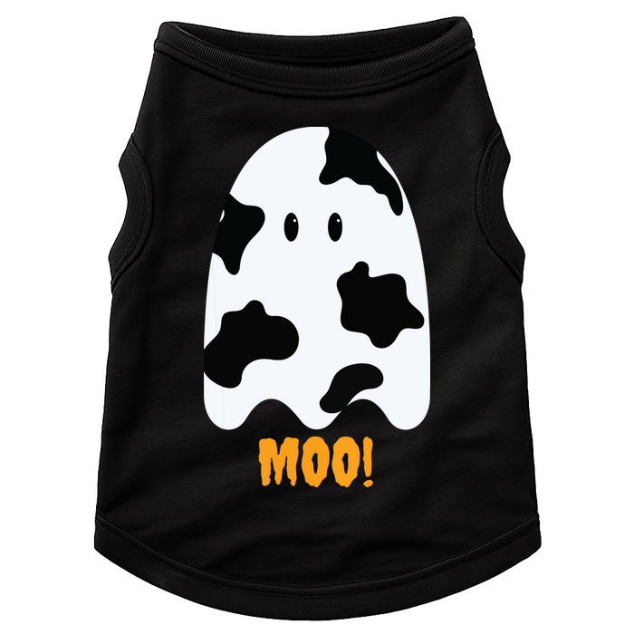 Moo Cute Funny Cow Print Ghost Halloween Tee Doggie Tank